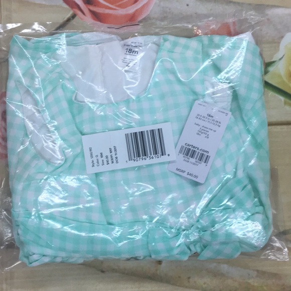 Carters baby girl gingham bow dress 18m - Picture 3 of 5